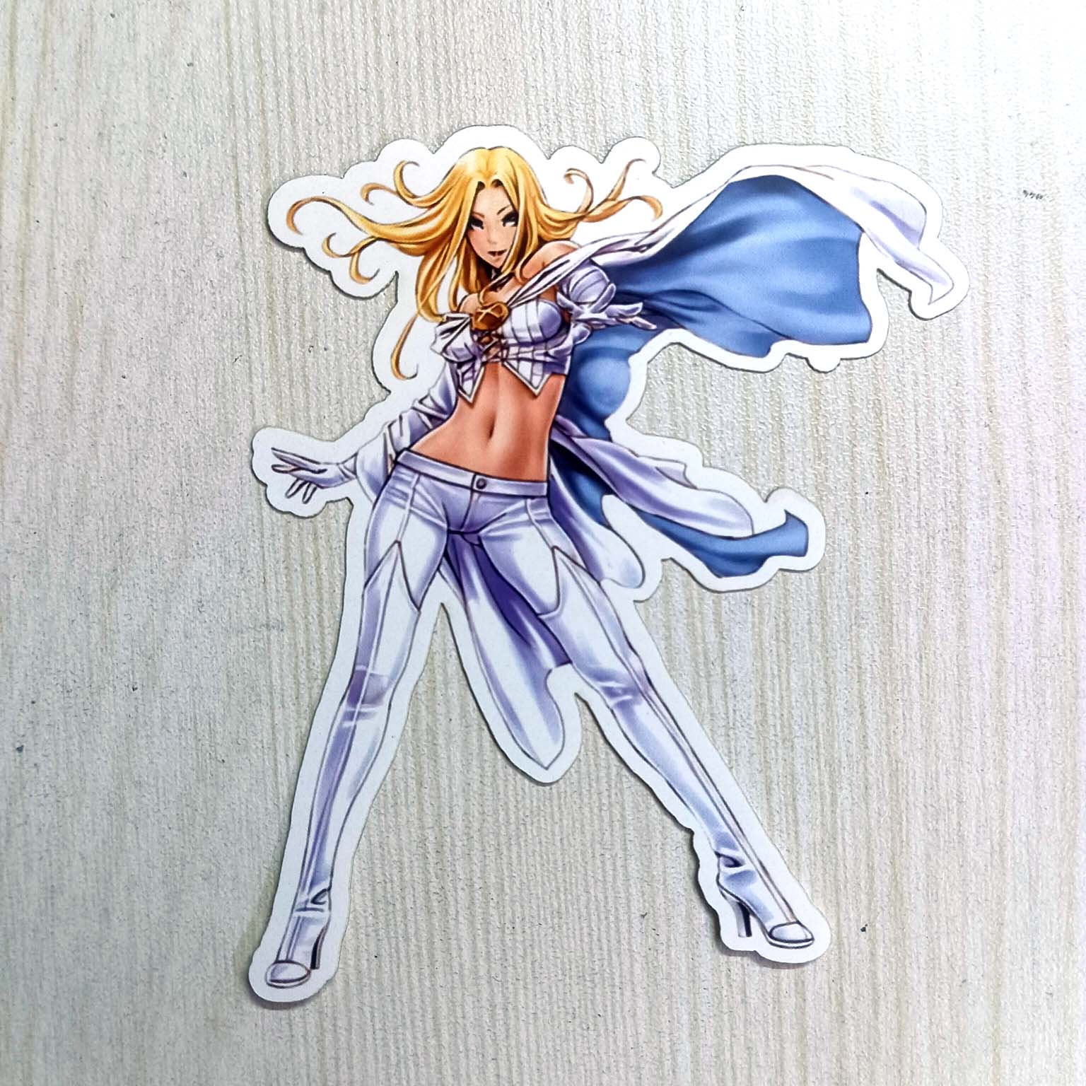 PVC Movie Comic White Dress Girl Sticker