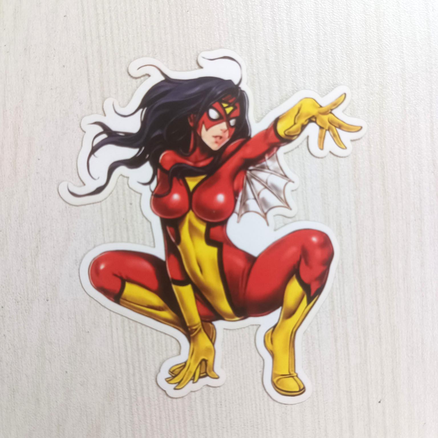 PVC Red Yellow Movie Character Dress Female Girl Women Sticker