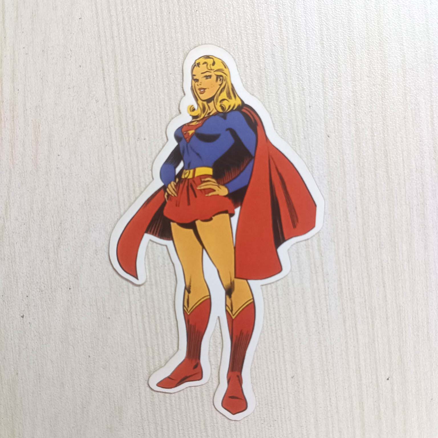 PVC Flying Girl in Red Blue Dress Sticker