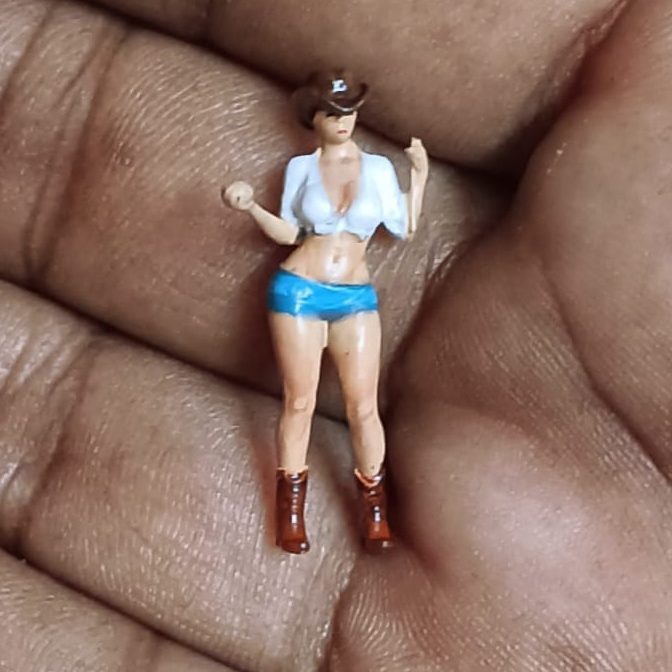 Scale 1:64 Girl Cowboy Miniature