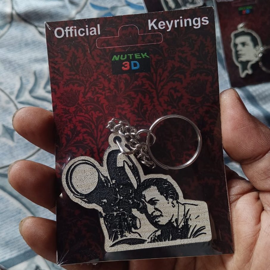Satyajit Ray Official Wooden Keyring Keychain