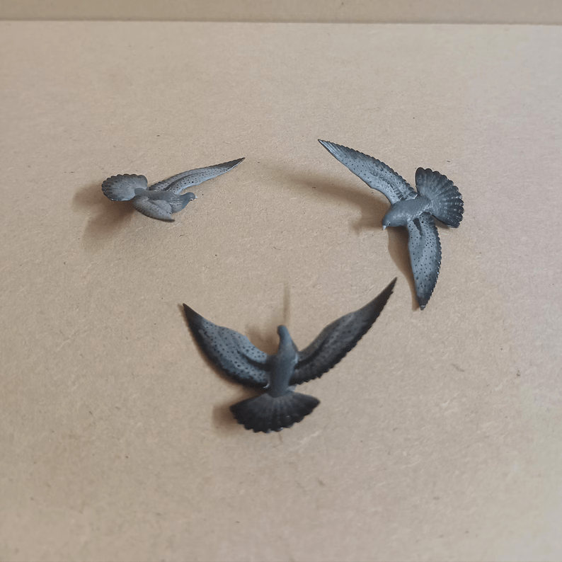 Scale 1:12 Lot3 Miniature Dove Pigeons Flying Bird