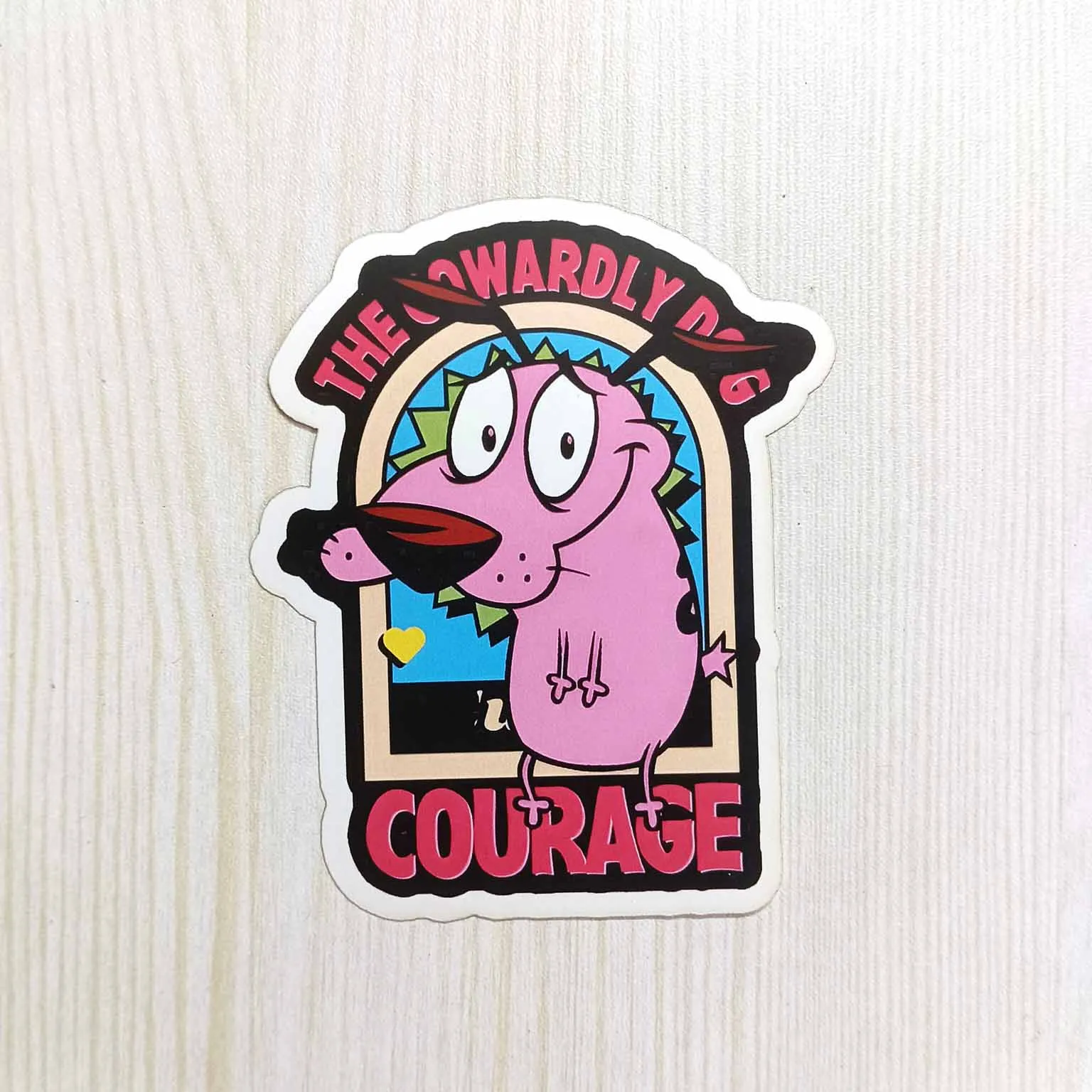 PVC Cartoon Series Coward Dog Sticker