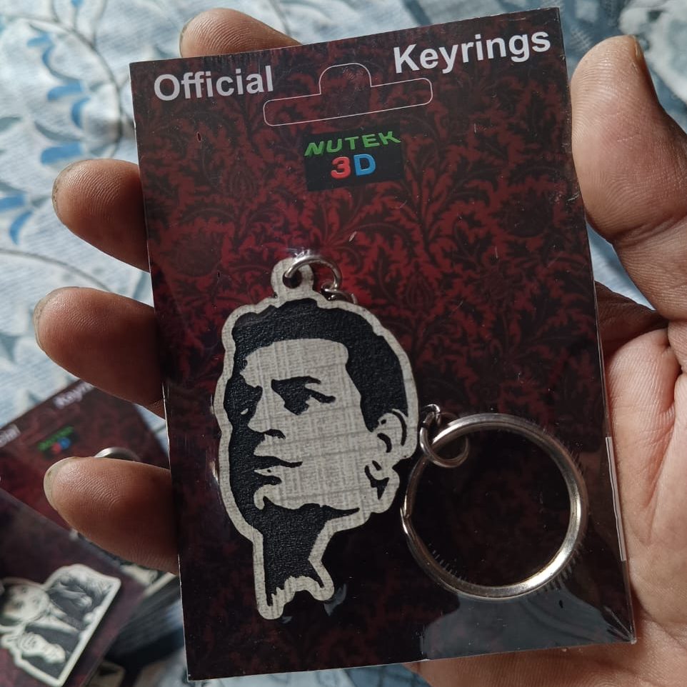 Satyajit Ray Official Wooden Keyring Keychain