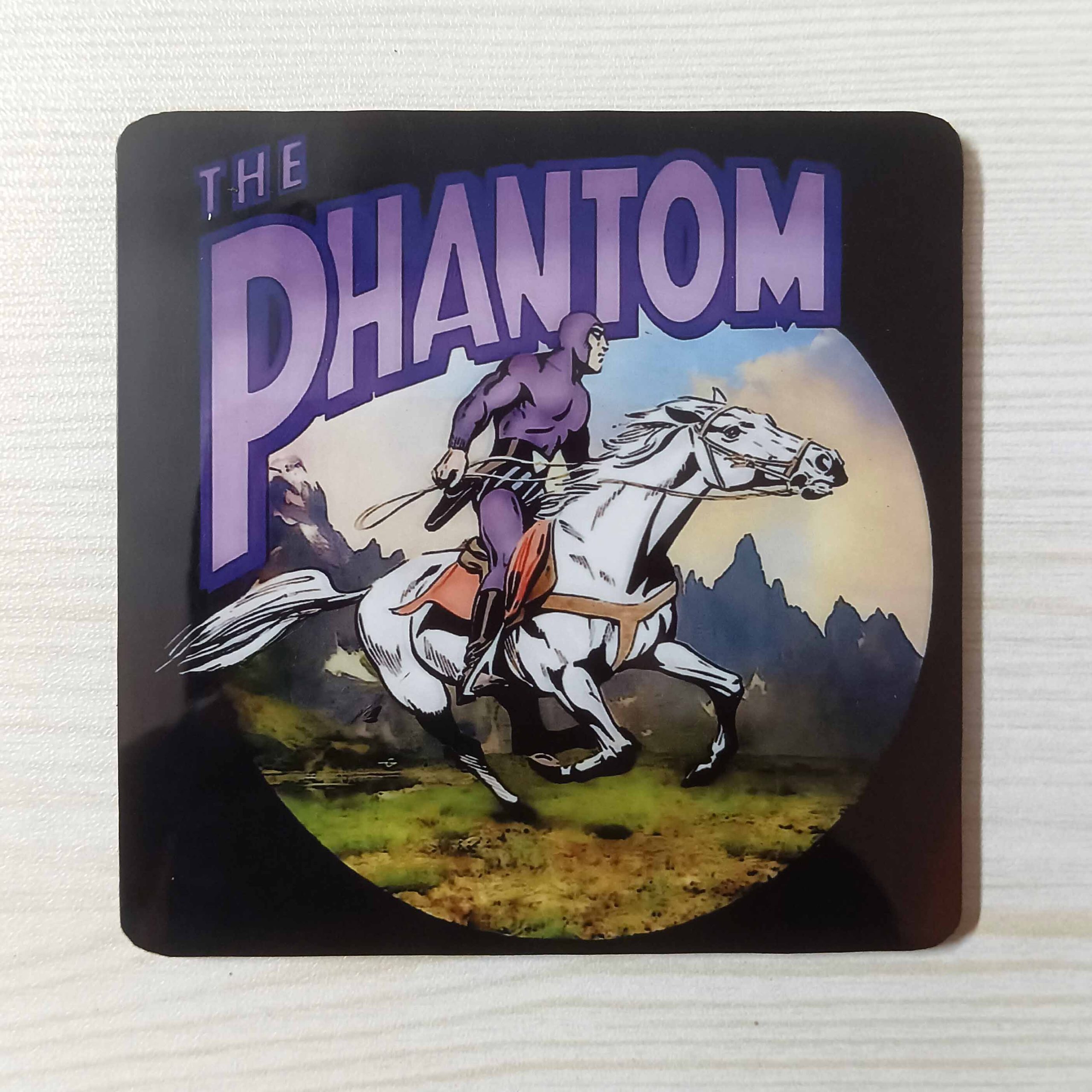 Wooden Coaster Fridge Magnet Comic Phantom