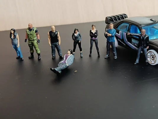 Lot 8 Miniature Fast Furious Racing Car Movie Characters Scale 1:64