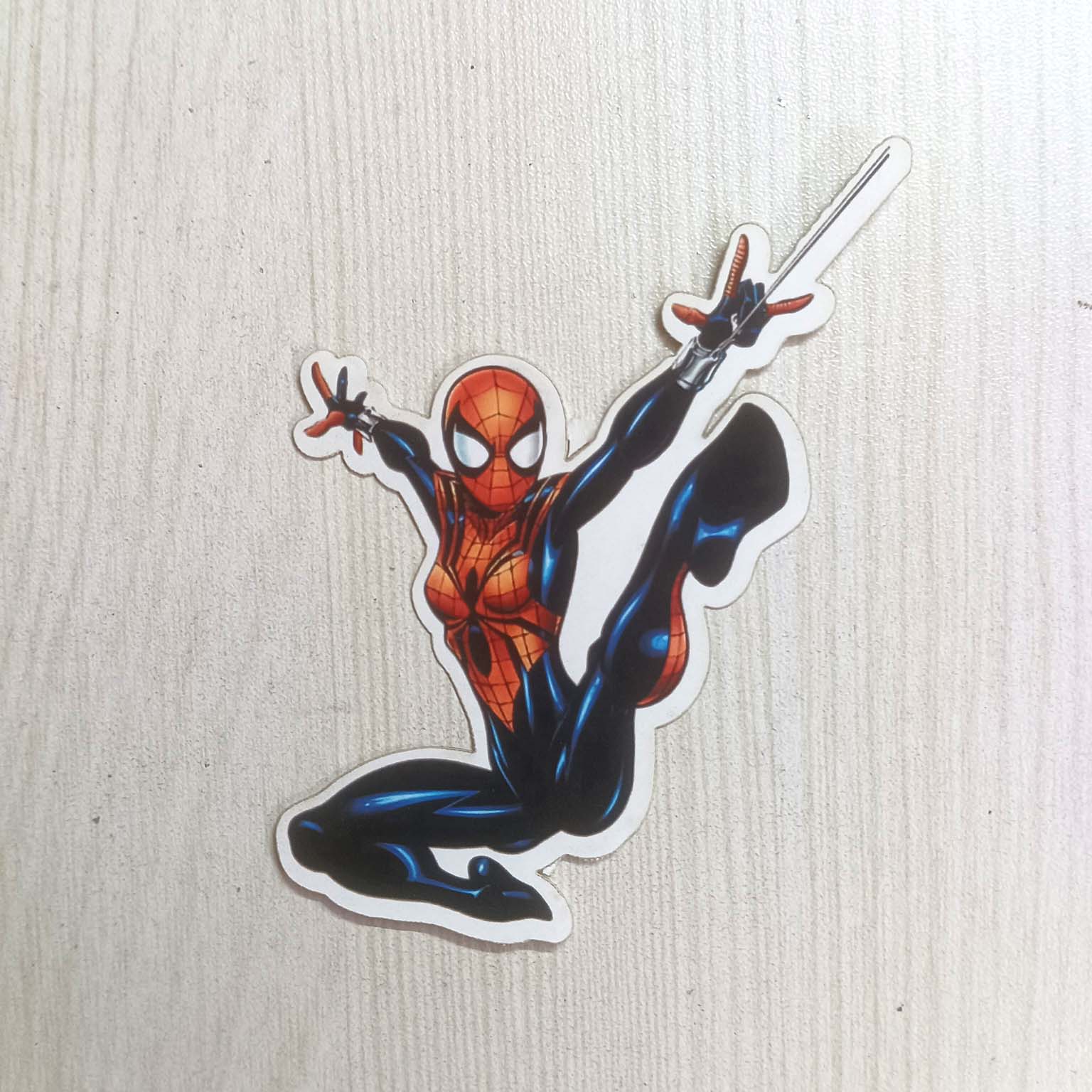 PVC Spider Swing Girl Women Comic Character Sticker