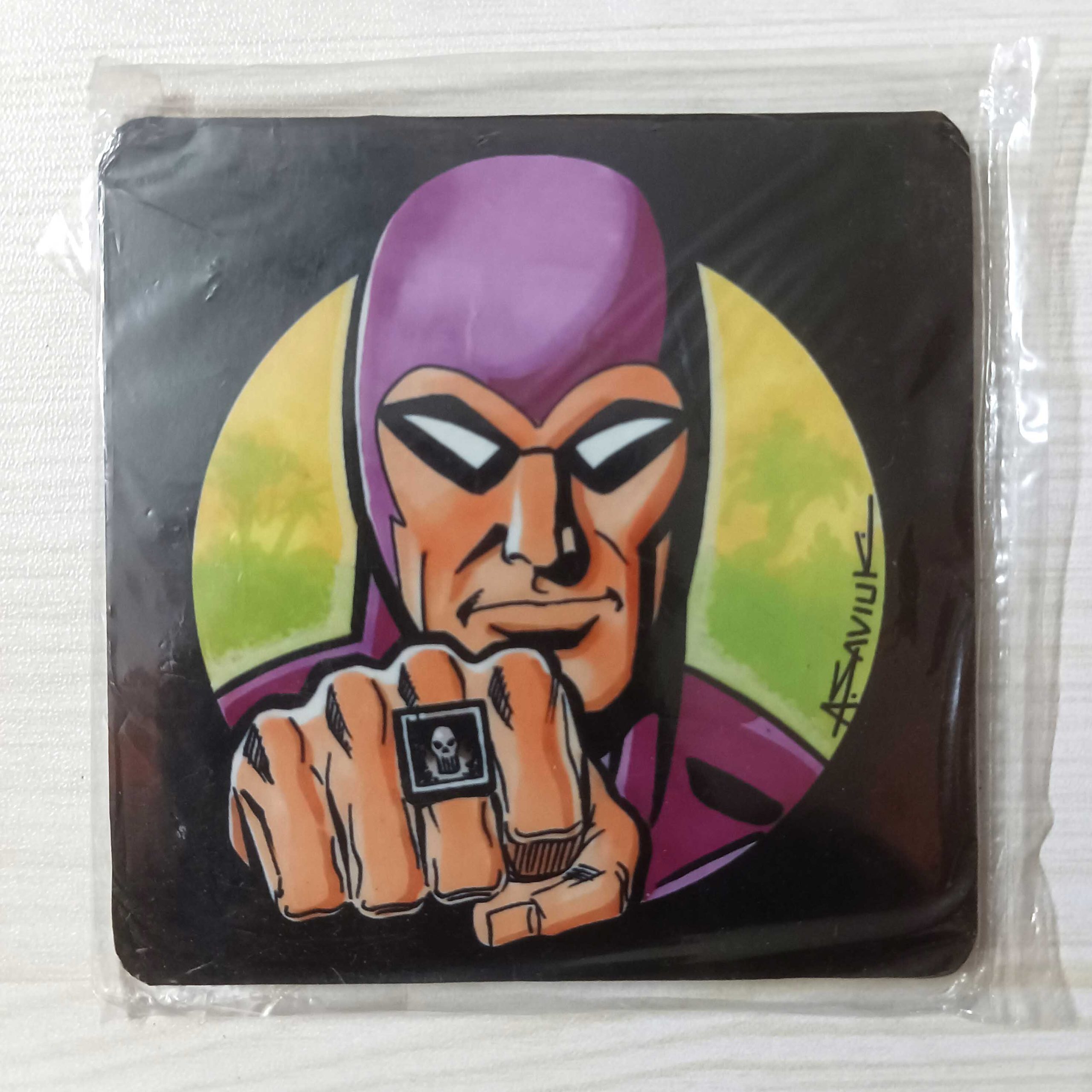 Wooden Coaster Fridge Magnet Comic Phantom