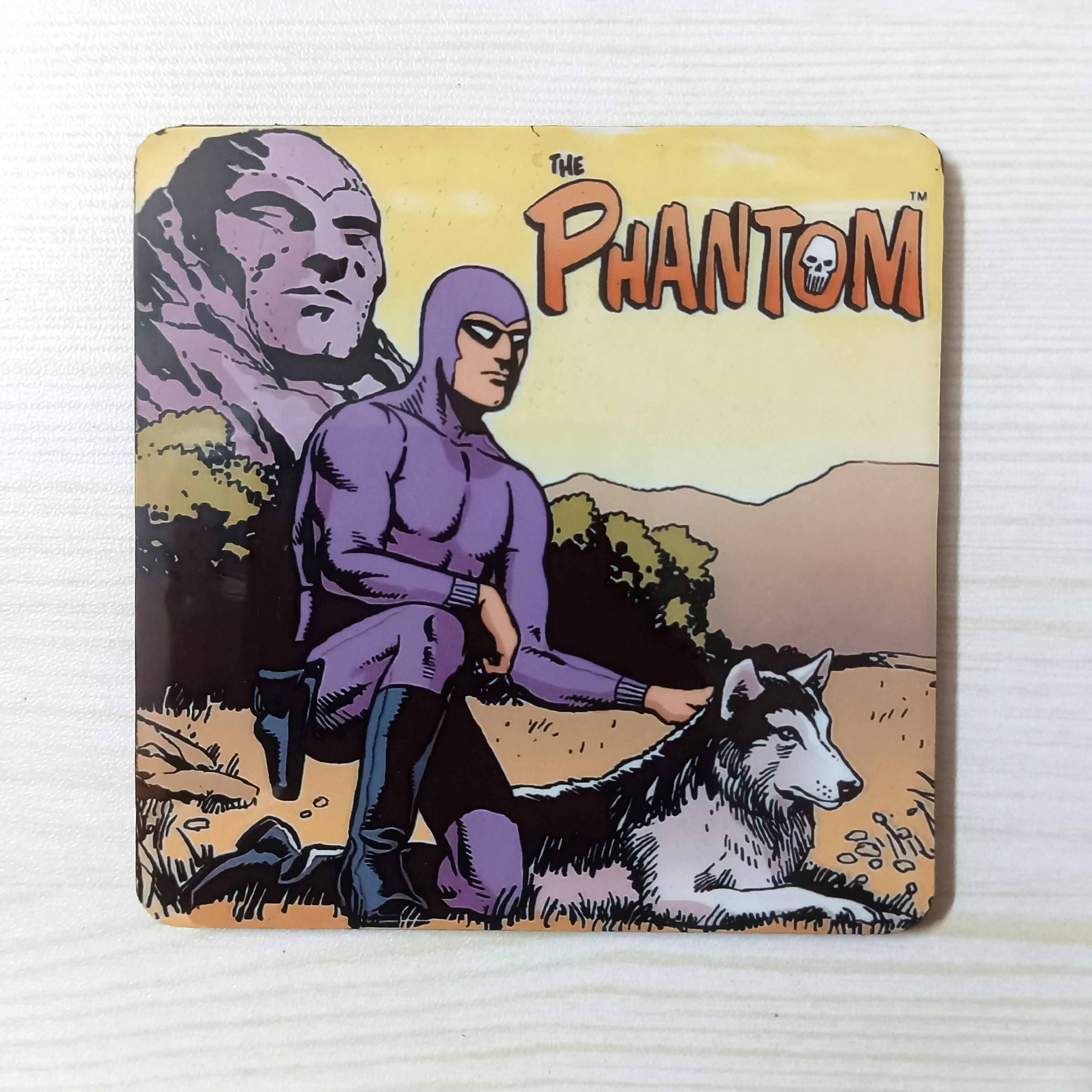 Wooden Coaster Fridge Magnet Comic Phantom