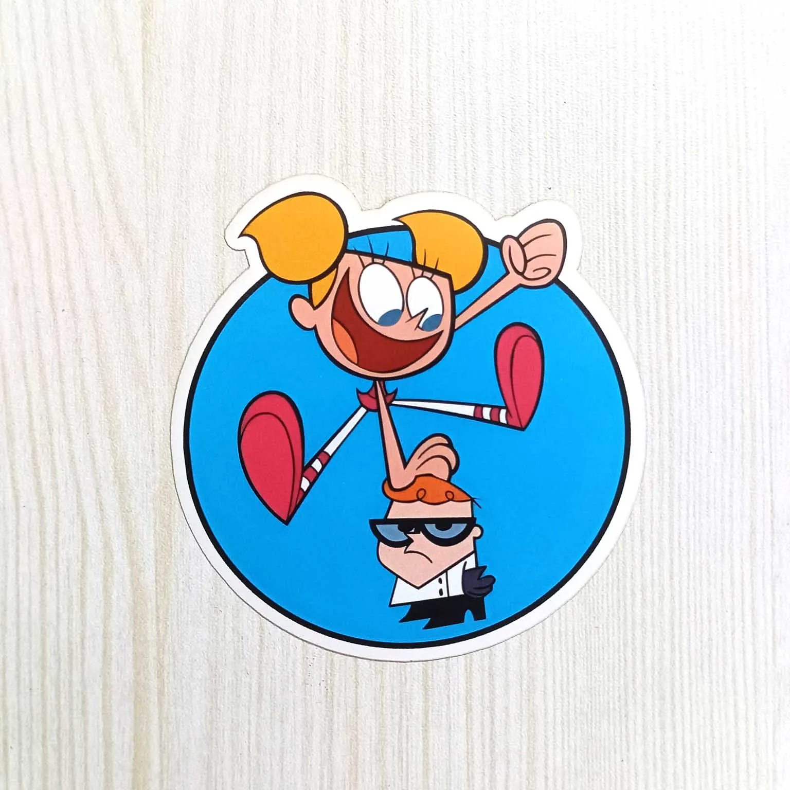 PVC Cartoon Series Science Boy with Sister Character Sticker