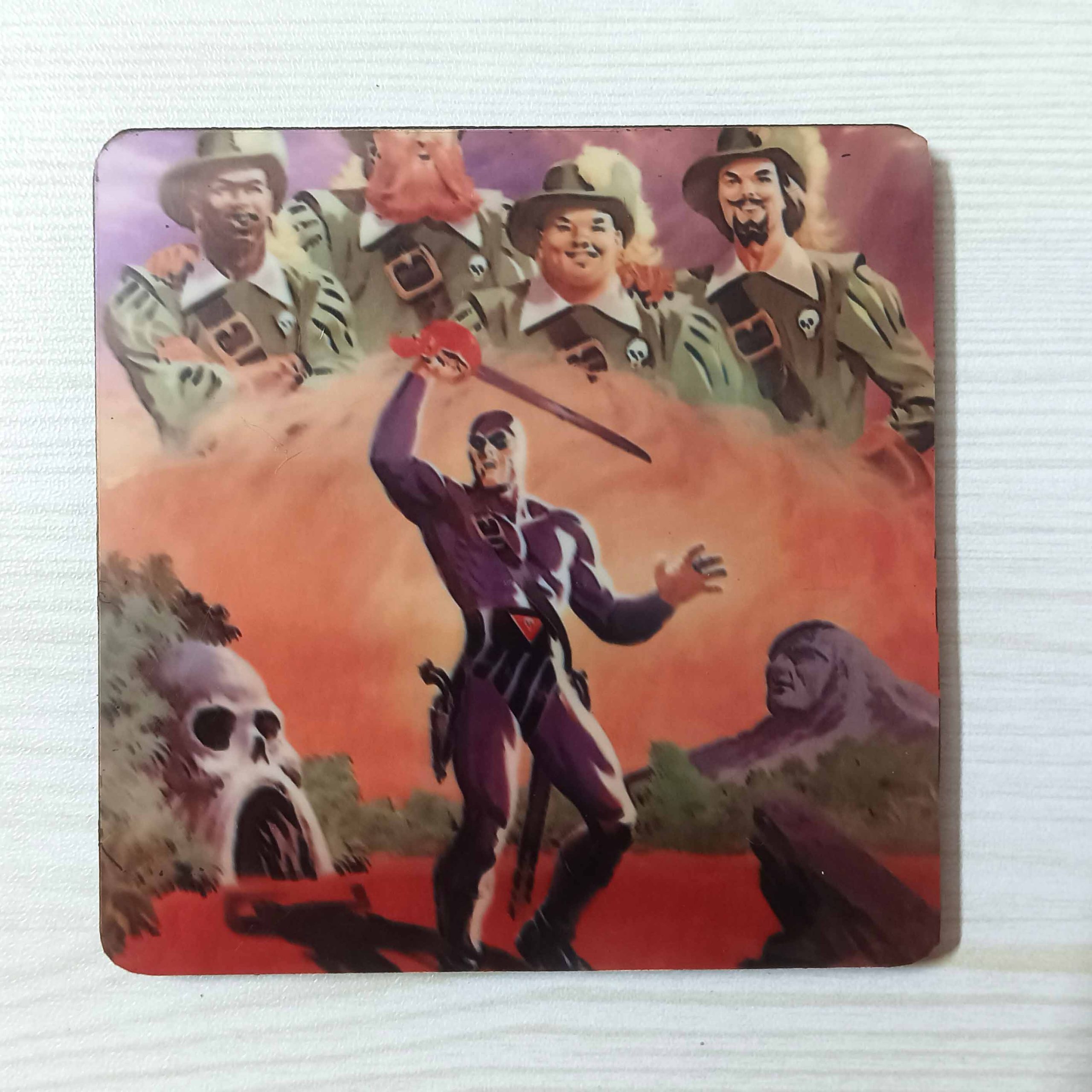 Wooden Coaster Fridge Magnet Comic Phantom