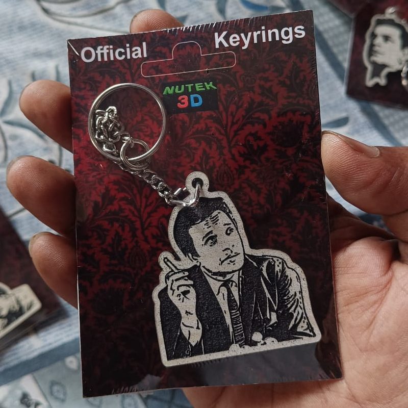 Satyajit Ray Official Wooden Keyring Keychain