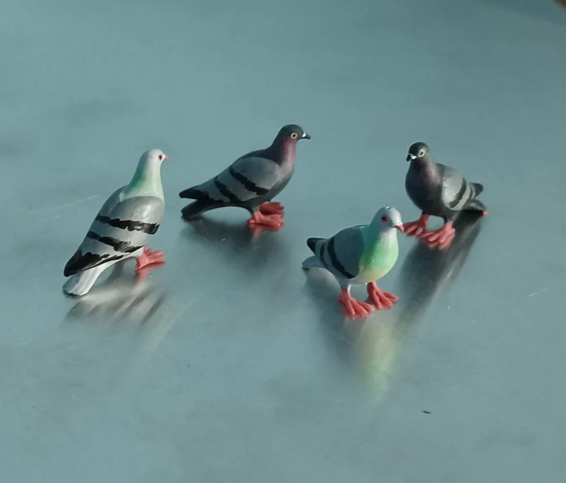 Scale 1:12 Lot4 Miniature Pigeons