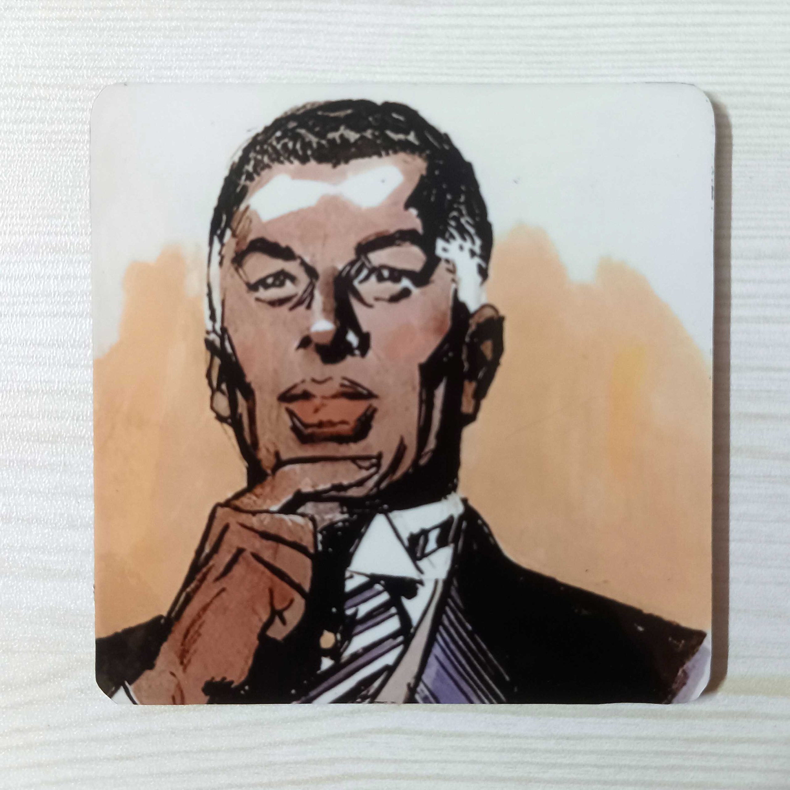 Wooden Coaster Fridge Magnet Comic Phantom