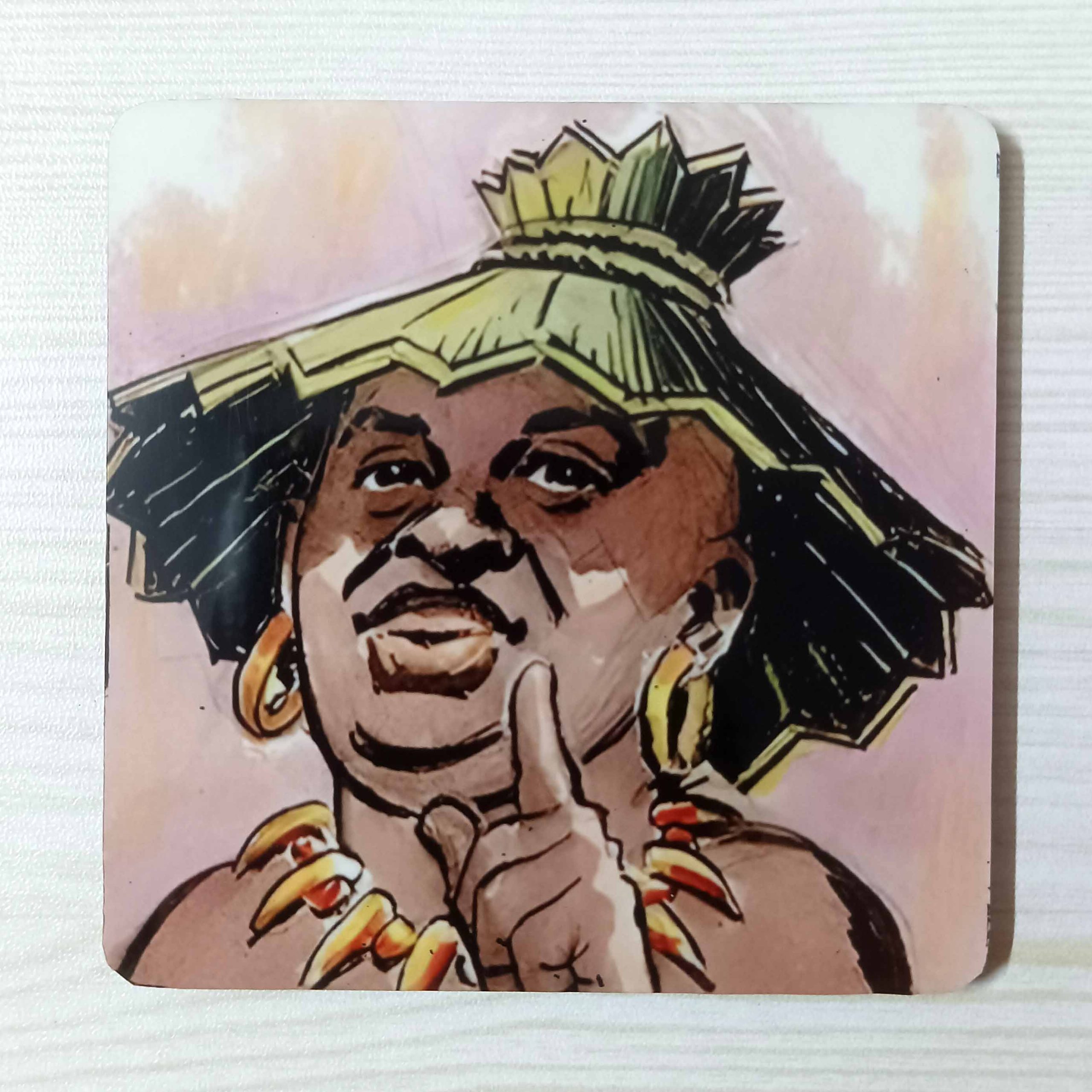 Wooden Coaster Fridge Magnet Comic Phantom