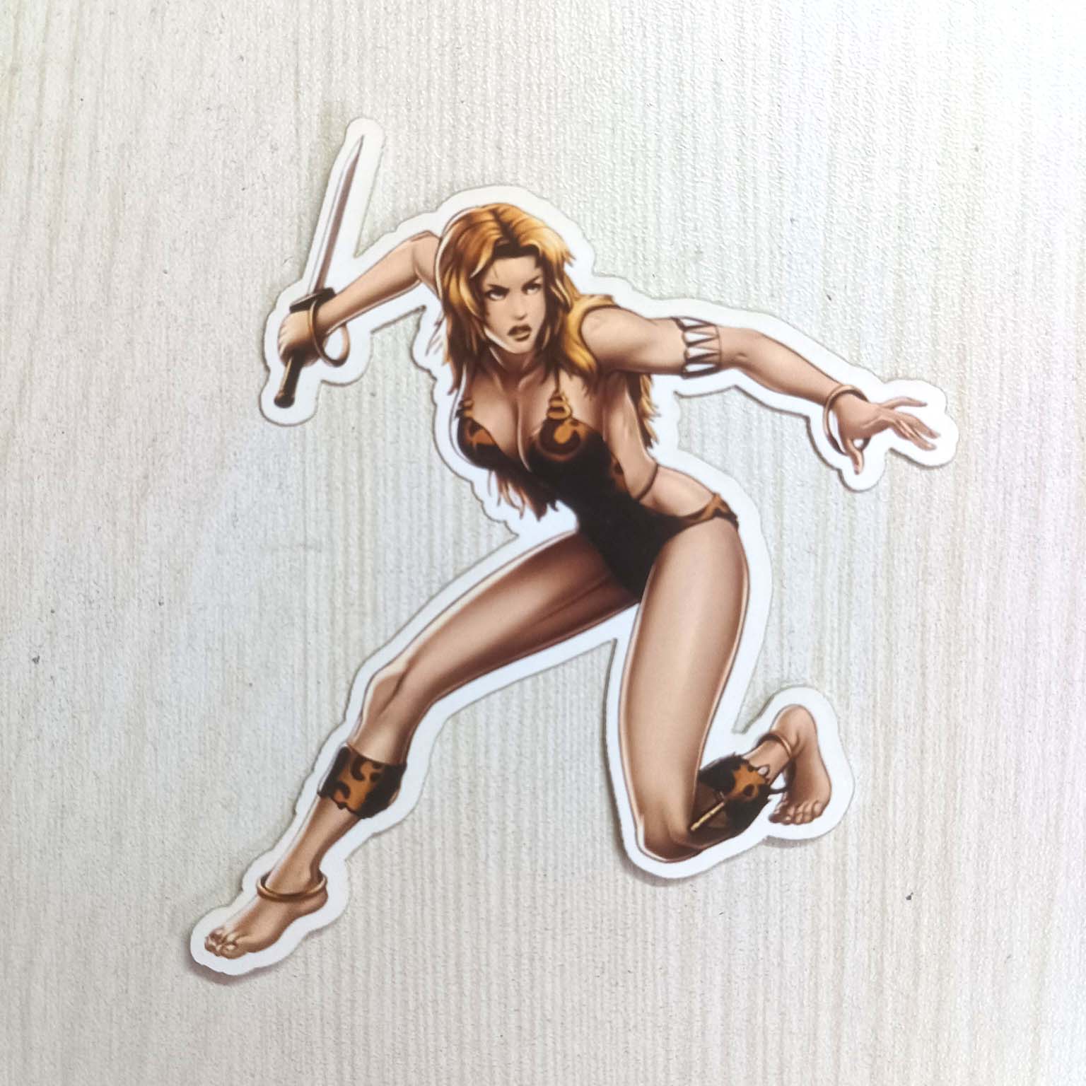 PVC Jungle Barbarian Movie Character Girl Women Sticker