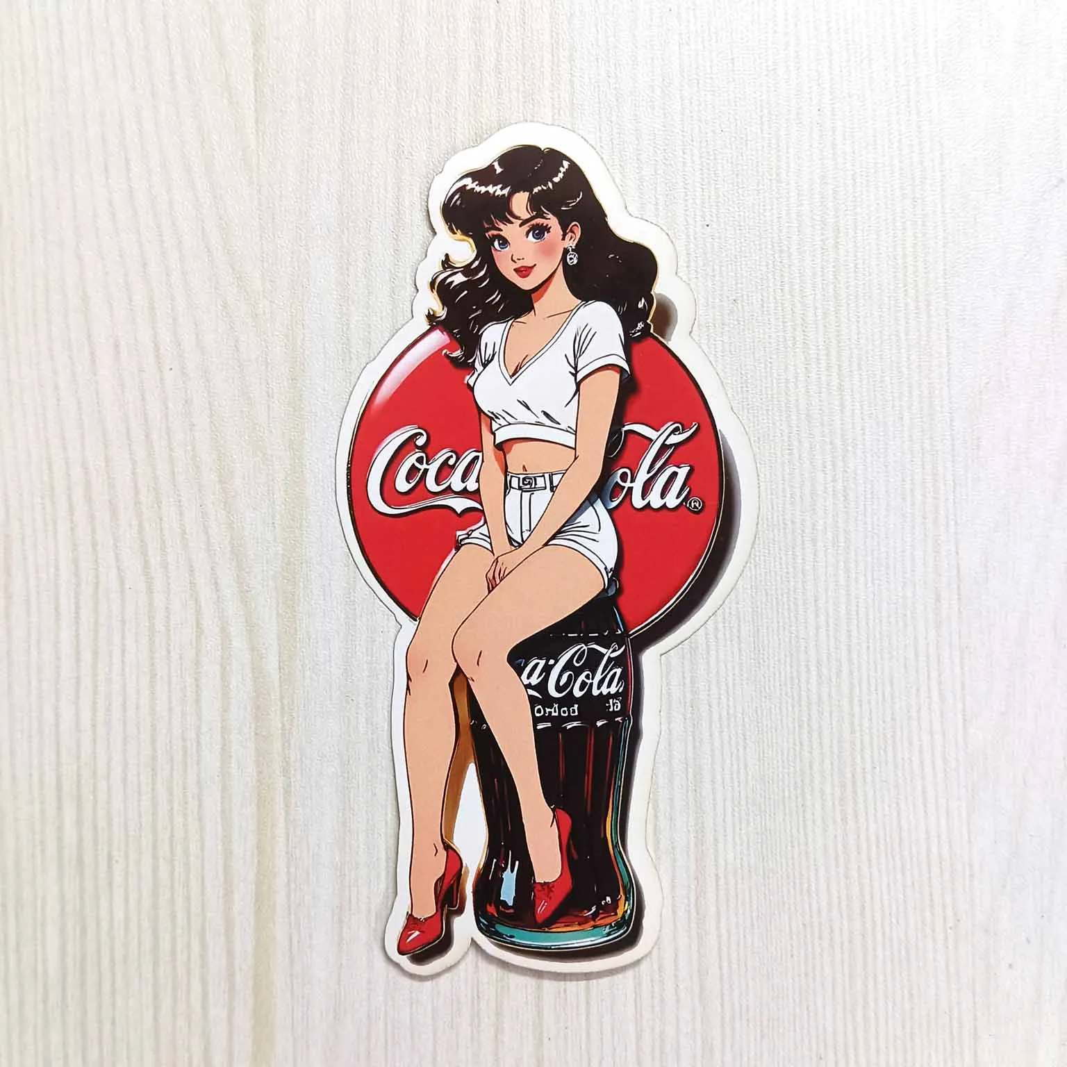PVC Cartoon Cola Model Girl Sticker