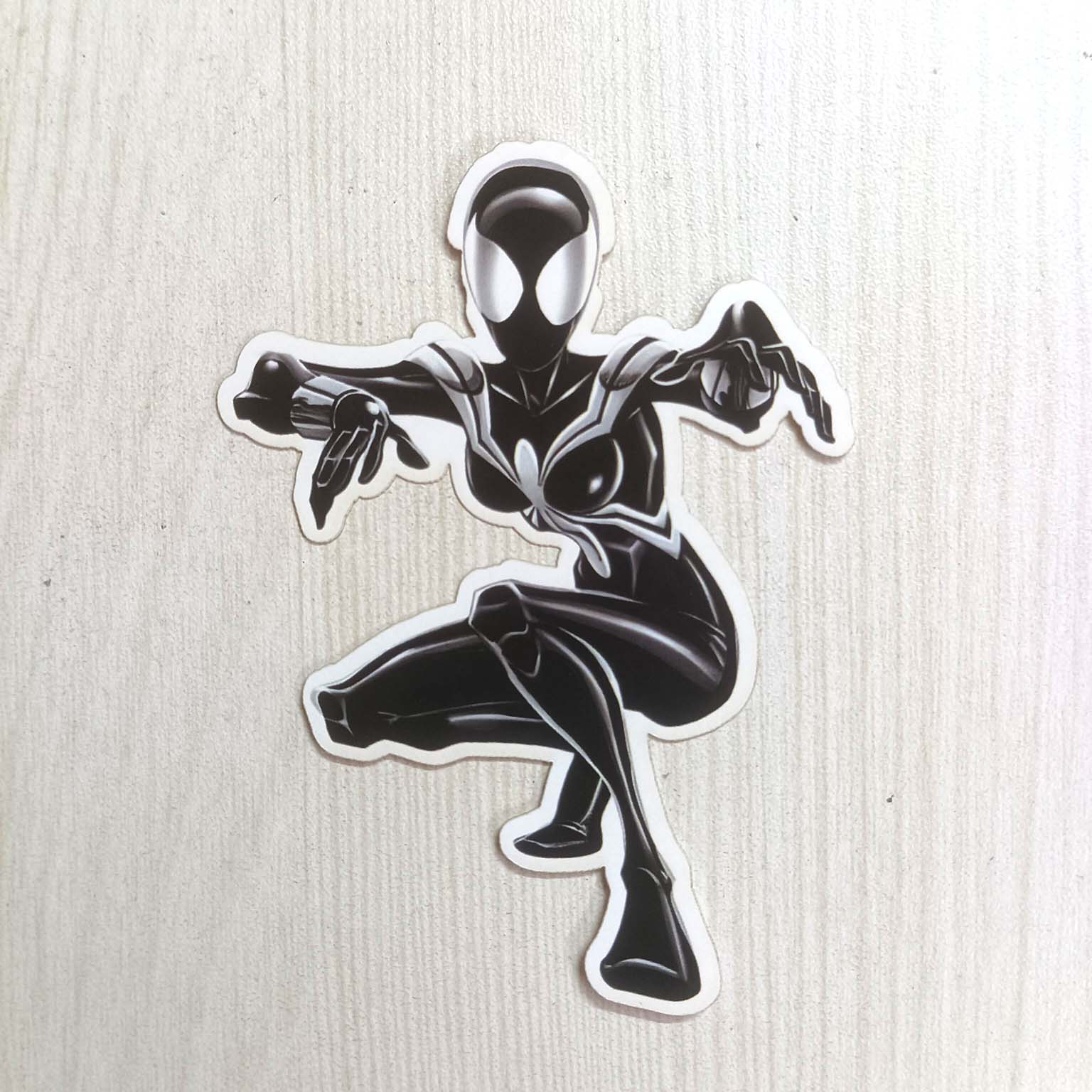PVC Black Spider Movie Character Girl Sticker