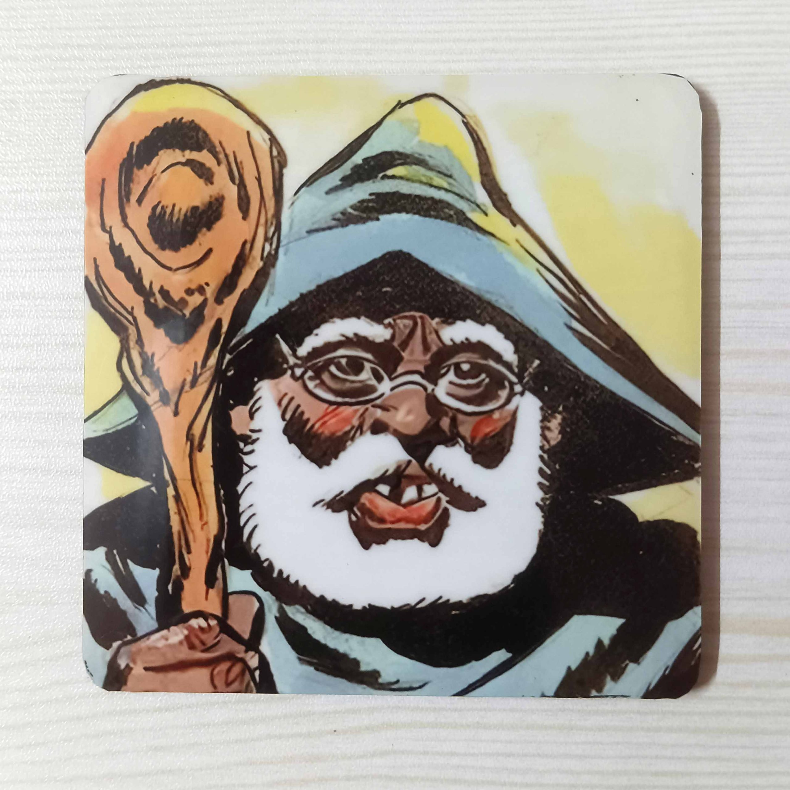 Wooden Coaster Fridge Magnet Comic Phantom