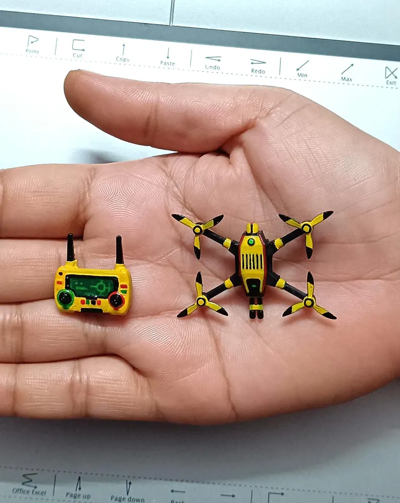 Scale 1:64 Yellow Drone Miniature
