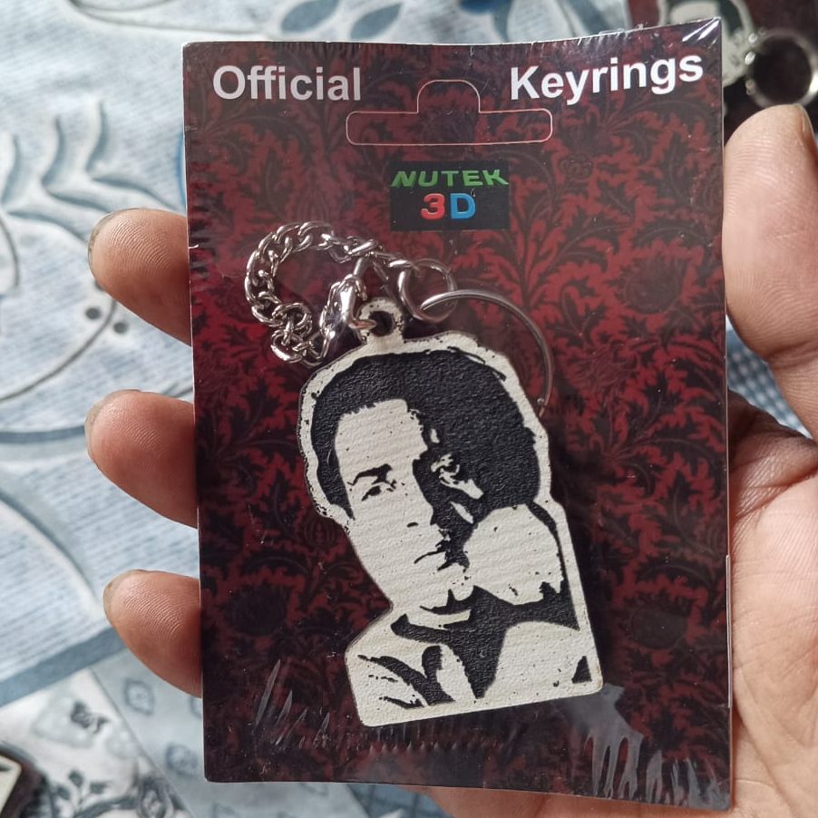 Satyajit Ray Official Wooden Keyring Keychain