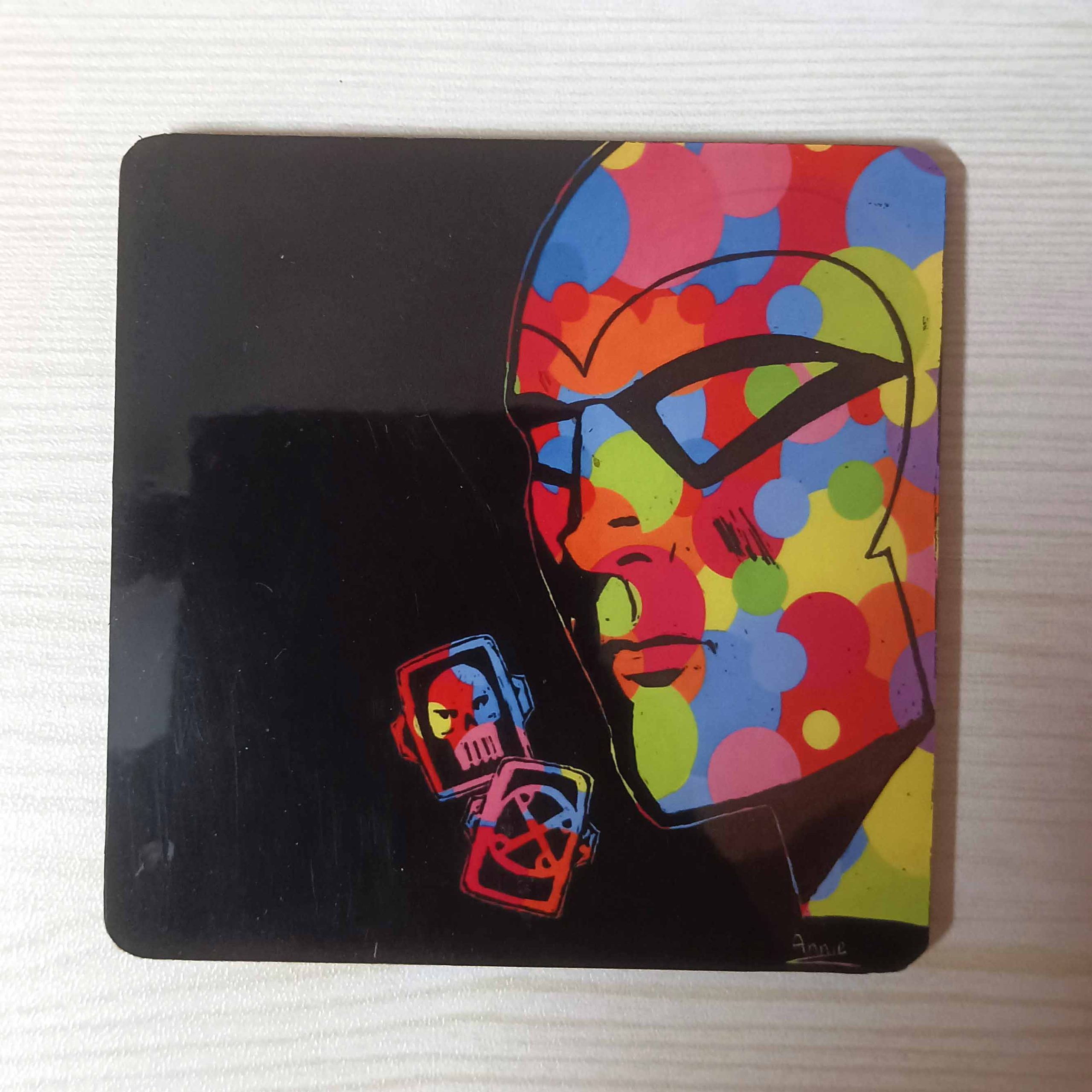 Wooden Coaster Fridge Magnet Comic Phantom